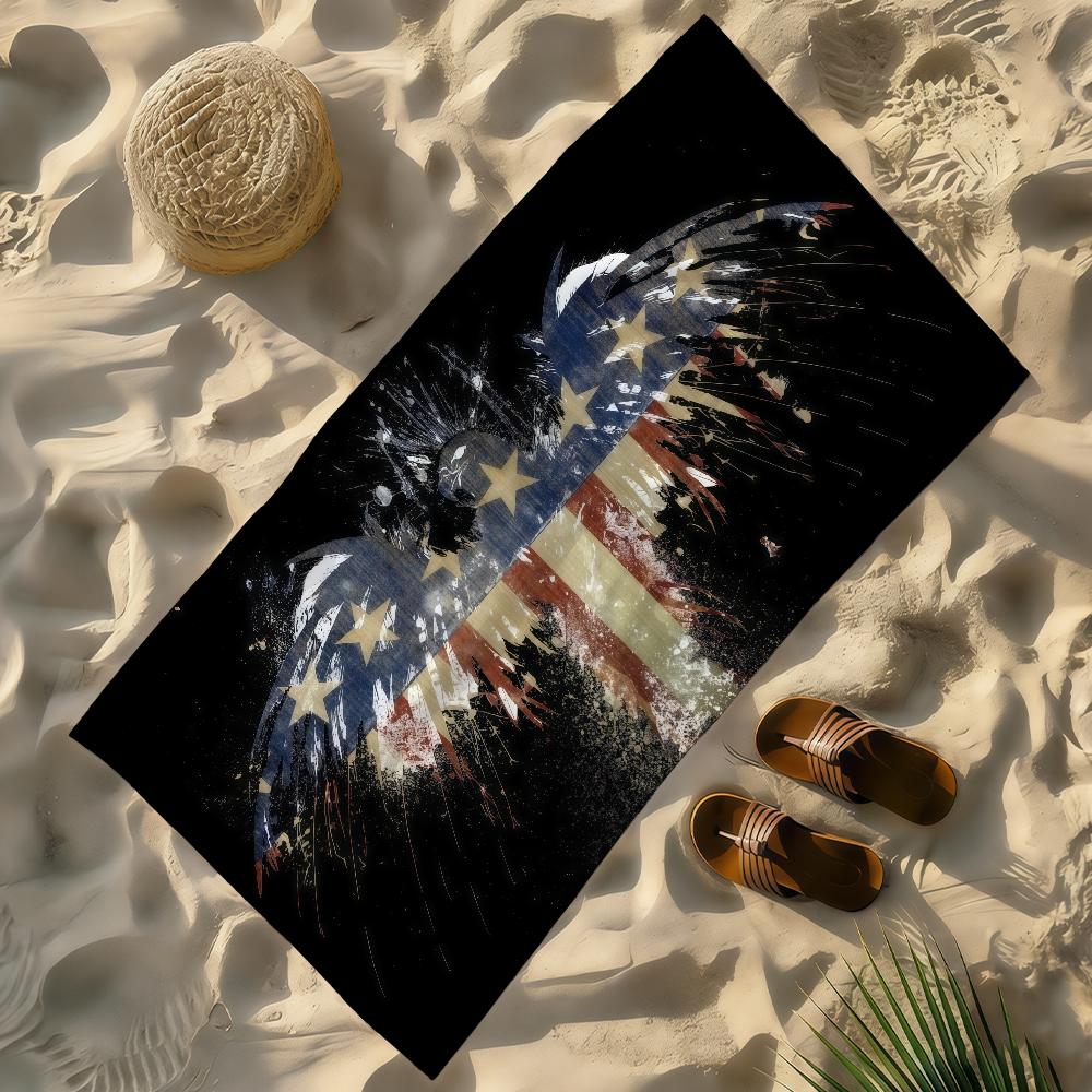 Flagge Amerikanische USA Handtuch Weich Leicht Anti-Sand Großes Strandhandtuch Schnelltrocknend Bad Sport Familie