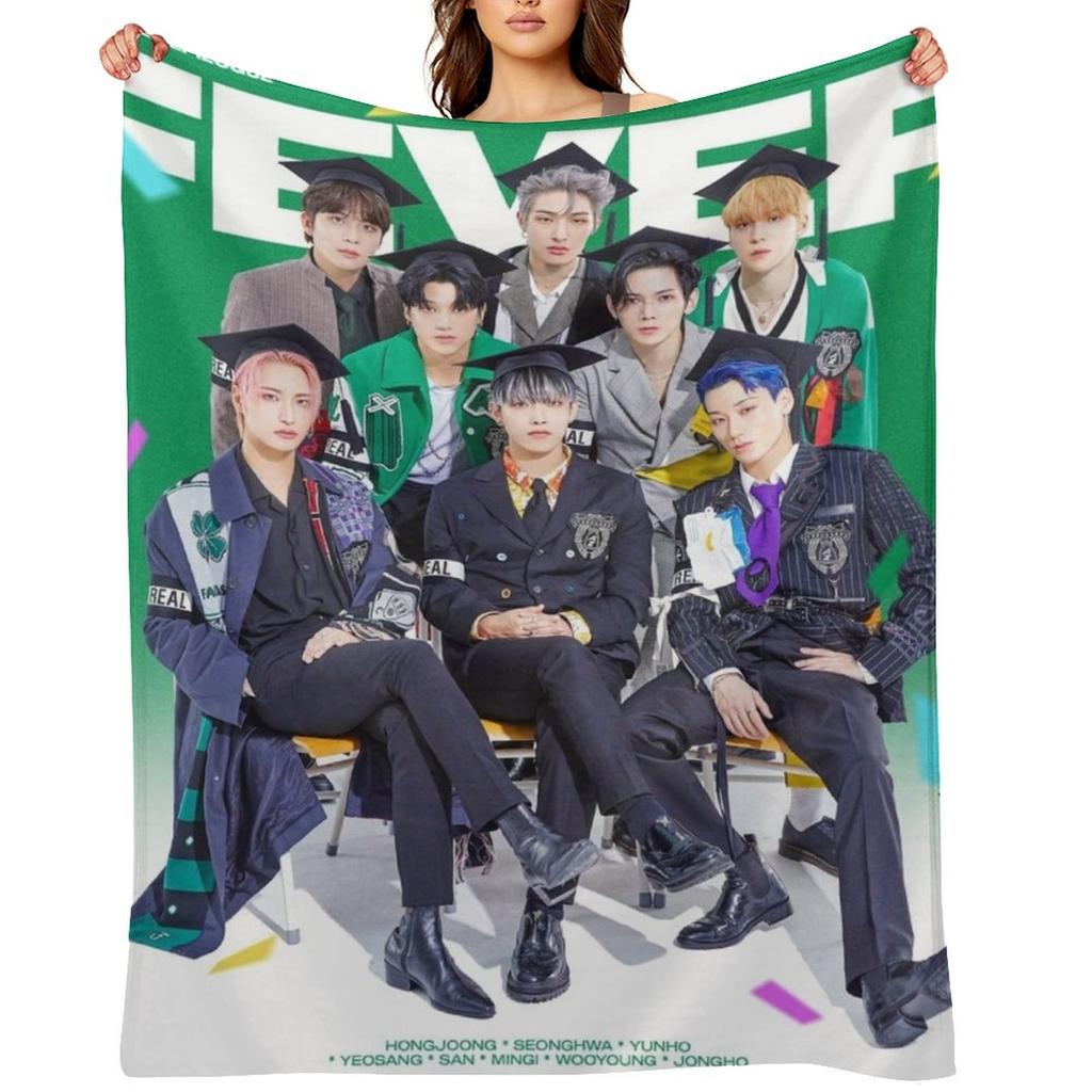 ATEEZ 'Heung' Throw Blanket Tourist Furry Soft Beds Decorative Beds Blankets