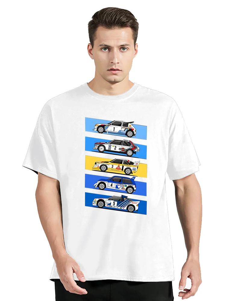 1986 Gruppe B Rallyeautos Lustige T-Shirts Mode Sommer Herren Kurzarm Baumwoll-T-Shirts Schwarze Oberteile Tees Hip Hop Streetwear