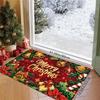 1pc Cartoon Bell, Gift, Candy Cane "Merry Christmas" Print Easy-to-Clean Foldable Absorbent Non-Slip Christmas Doormat, Non-Slip Machine Washable Flan