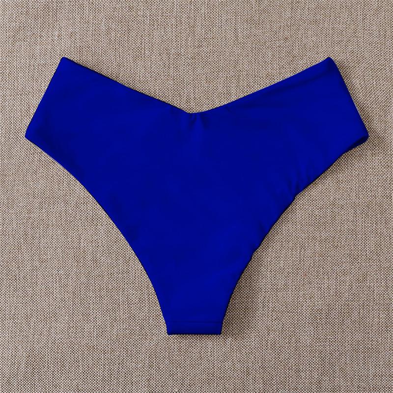 Chiloți de baie triunghiulari vintage fără cusături pentru femei - Costume de baie retro în culori uni