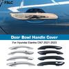 Car Decoration Door Bowl Handle Cover For Hyundai Elantra CN7 - Carbon Fiber Chrome Silver Cars Accessories