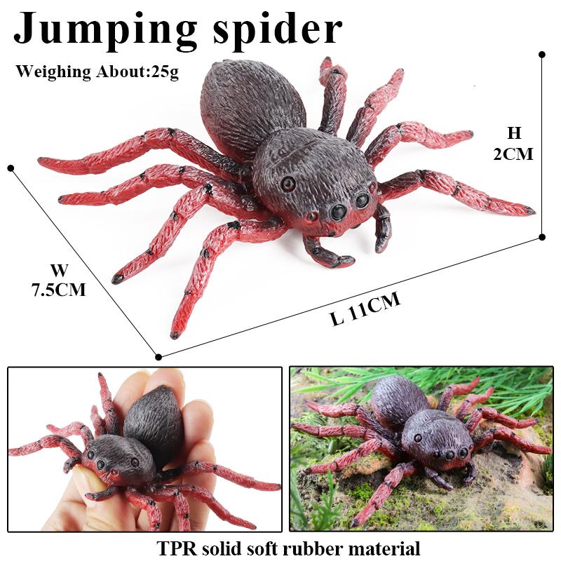 Oenux Wild Insect Animal Model Caterpillar Lizard Spider Gekko Chameleon Action Figures Soft TPR Halloween Trick Toy Kid Gift