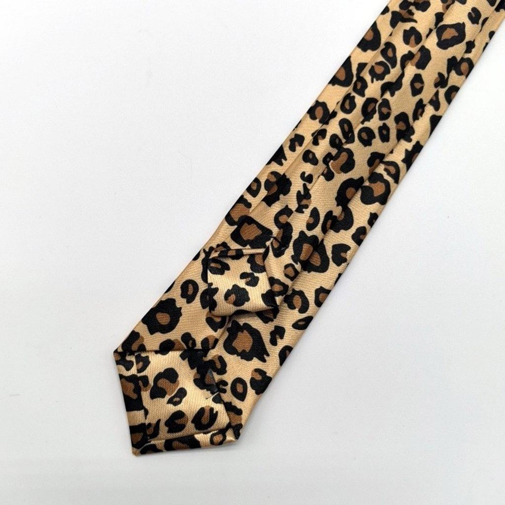 Men's Leopard Print Necktie for Formal and Casual Occasion Stylish Long Tie for Weddings Parties and Business Meetings