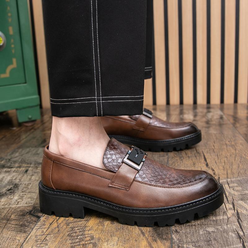 Men's Summer Casual Leather Shoes English Style Laid Back Comfortable Business Casual Driving Shoes Newly Wed Groom Shoes
