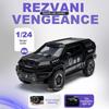 1:24 Rezvani Vengeance Sabertooth Vehices Alloy Diecast Model Toys Car Doors Opened Sound Light Pull Back Models Home Decoration
