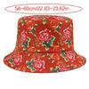 Double Sided Floral Bucket Hat Breathable Fisherman Hat Beanies Hat Rose Printing Cloche Style Vintage Rose Pattern