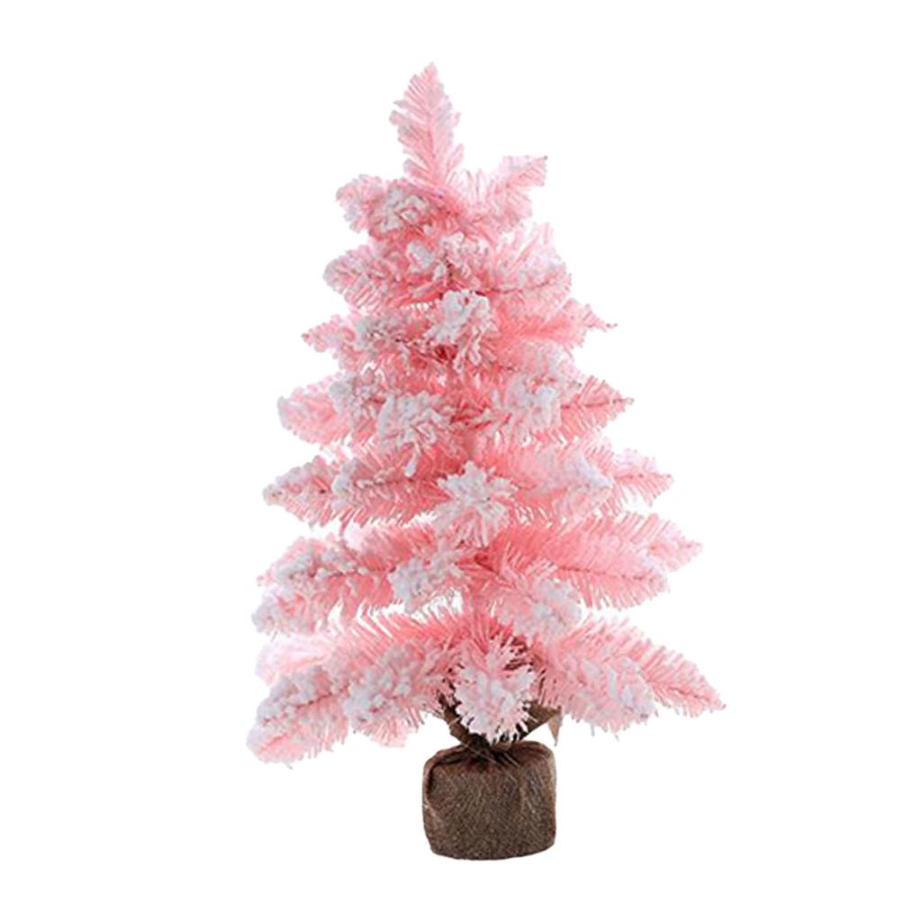 Weihnachtsbaum für den Schreibtisch, dekorativ, süß, schön, PVC, kompakt, Mini-Weihnachtsbaum in Rosa für Zuhause, Café