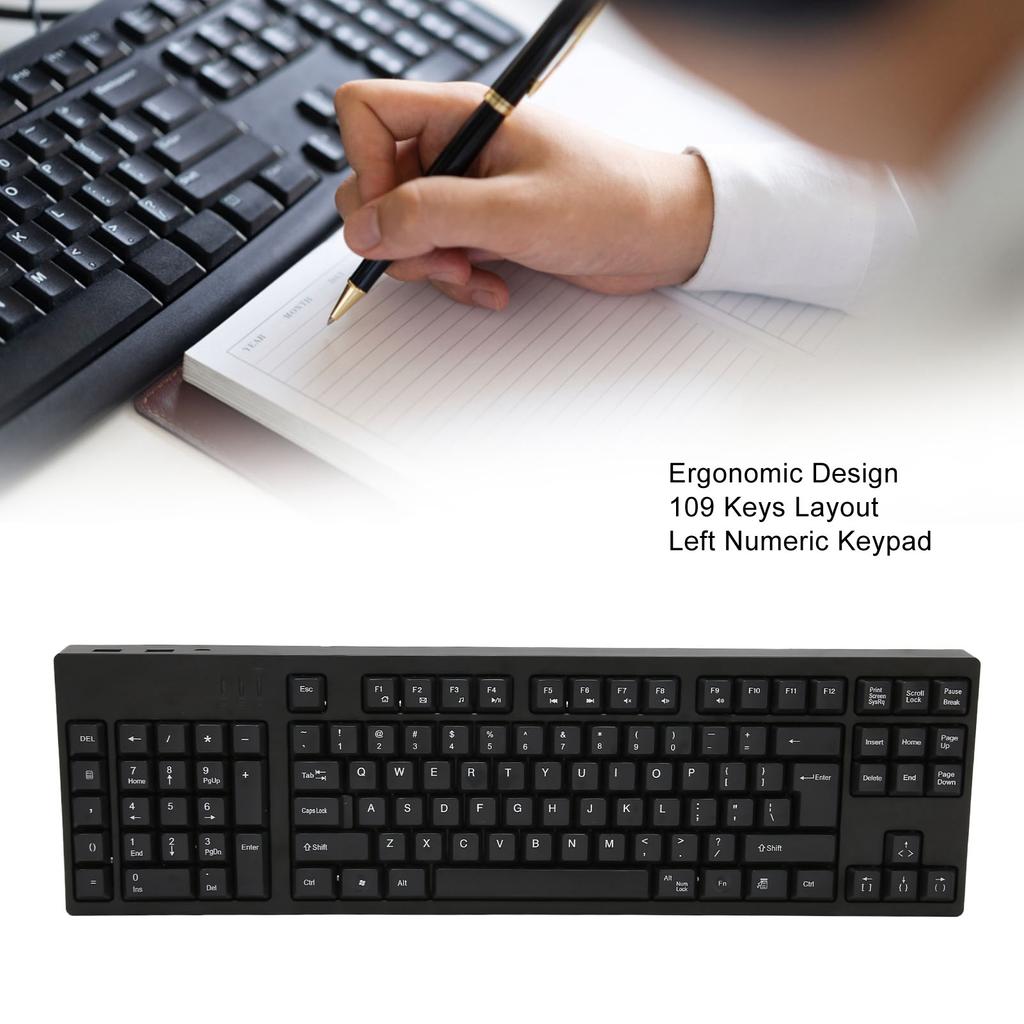 Left Numpad Keyboard Widely Used Plug and Play 109 Keys  USB Fatigue Relief Left Handed Keyboard for Accounting