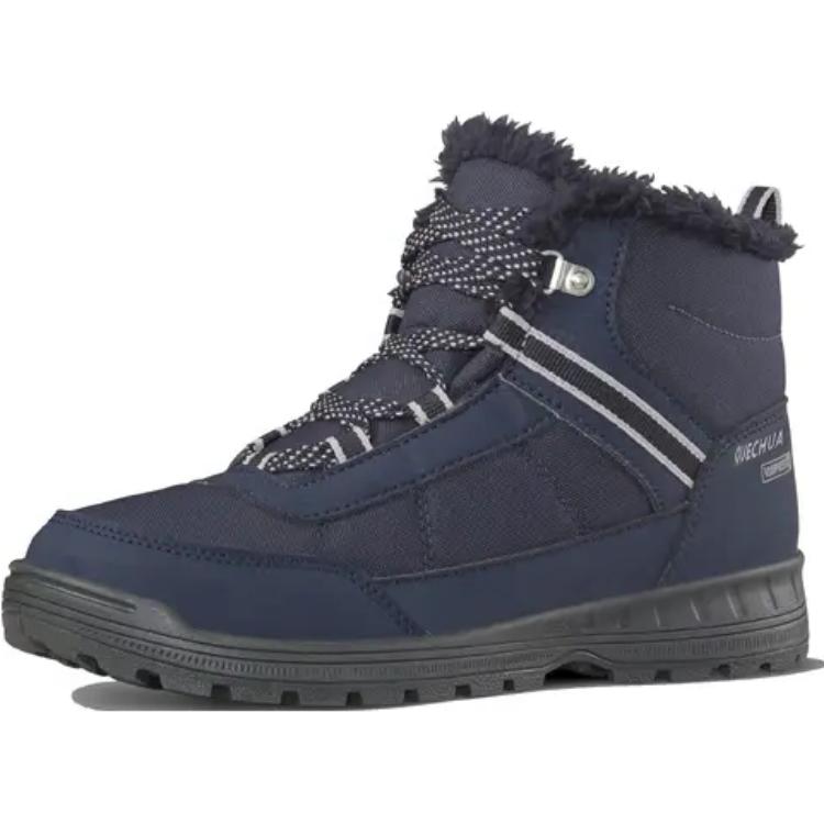 DECATHLON SH100 Slip Resistant Waterproof Thermal Mid Top Kids' Boots Dark Blue Kids'