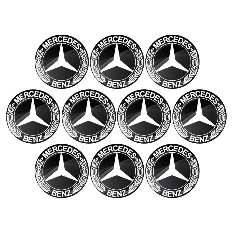 New For Mercedes Benz 11/14mm Aluminum Car Key Badge Sticker For Mercedes Benz W203 W204 W211 W210 W124 AMG W202 W212 W220 W205