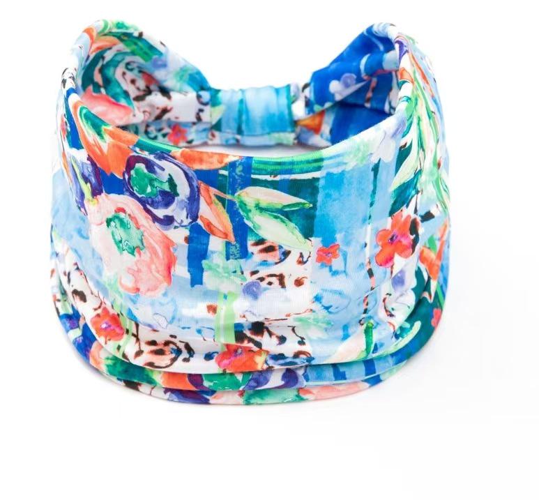 Bohemian Mandala Blume Stirnband: Elastische, atmungsaktive, schweißabsorbierende Damen Kopfbedeckung mit breiter Krempe