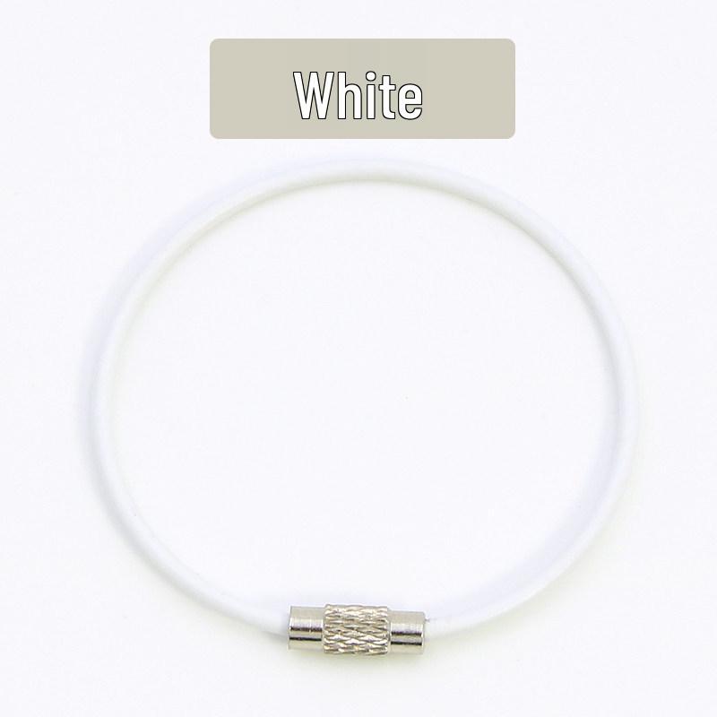 Plastic-Coated Stainless Steel Wire Keychain, Retractable Outdoor Accessory