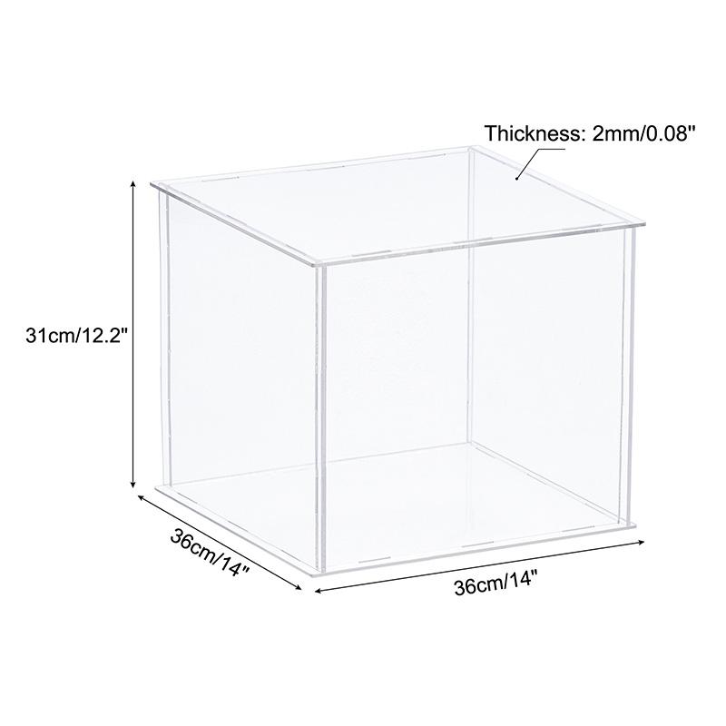 Clear Acrylic Display Box Case Countertop Organizer Stand Assemble Dustproof Showcase for Figures Toys Collectibles Crafts