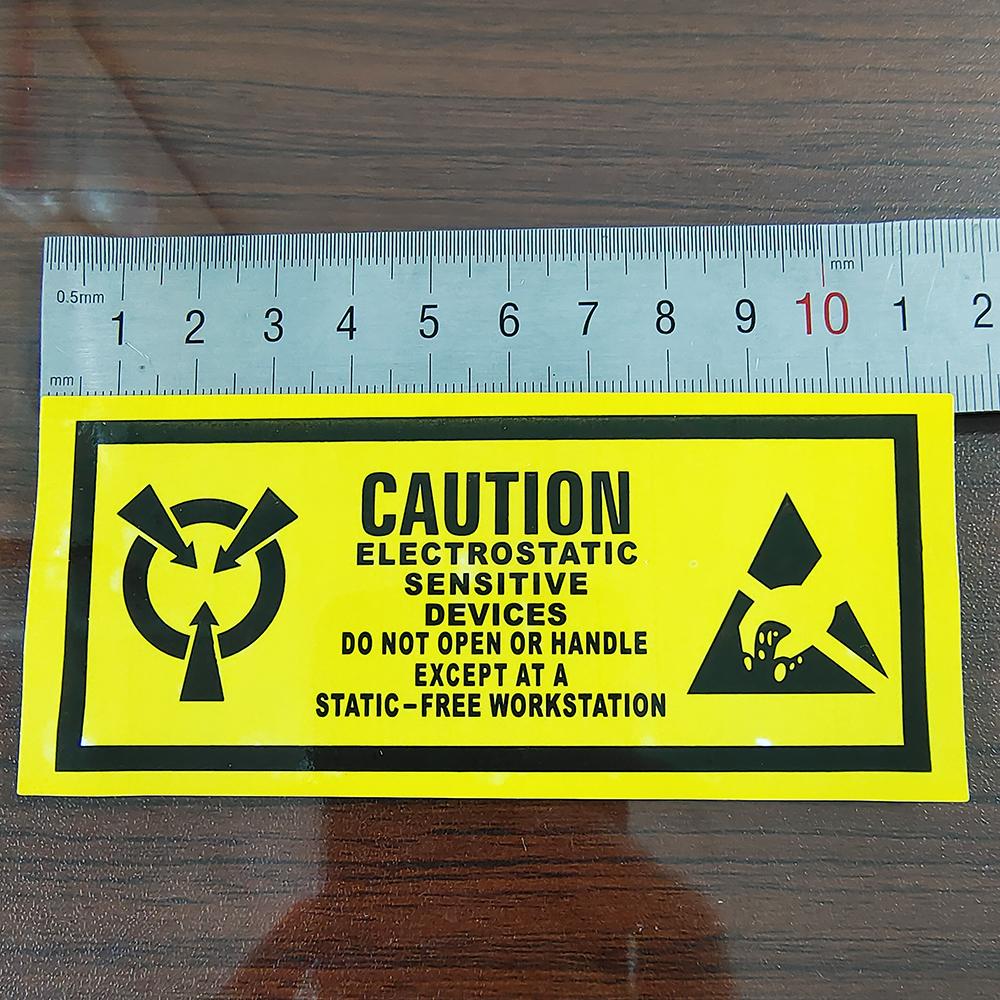 100pcs CAUTION STATIC SENSITIVE DEVICES Electronics Products Safety Warning Label Static-free Workstation Reminder Sticker