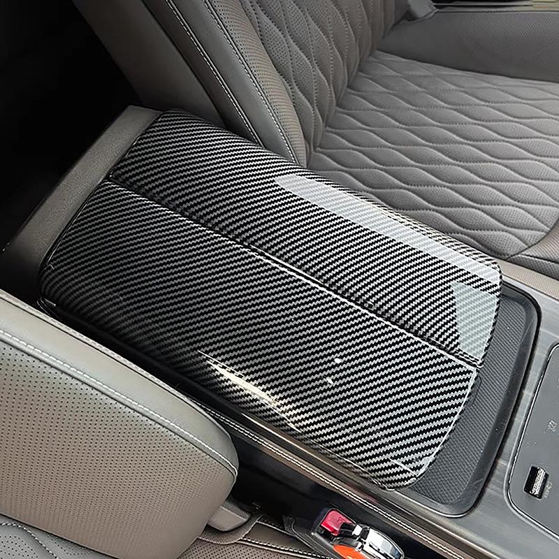 Car Styling Center Console Armrest Box Panel Decoration Cover Trim For BYD Han Carbon Fiber Color Interior Accessories