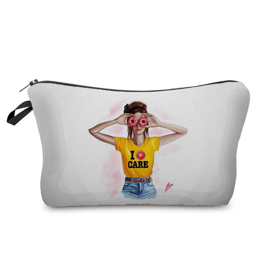 Women Flower Print Cosmetic Bag Toiletries Organize Travel Storage Case 6669