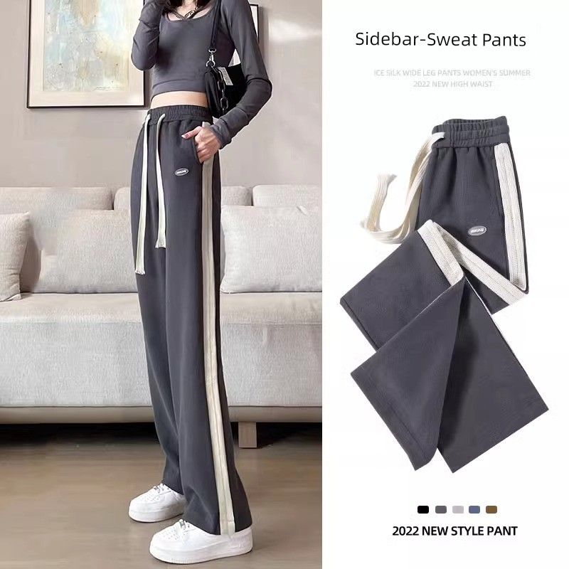 

Spring and Autumn Pure Cotton High Waist Narrow Version Casual Loose Pants Foreign Gas Grey [Not Fleece-lined] Little Man S