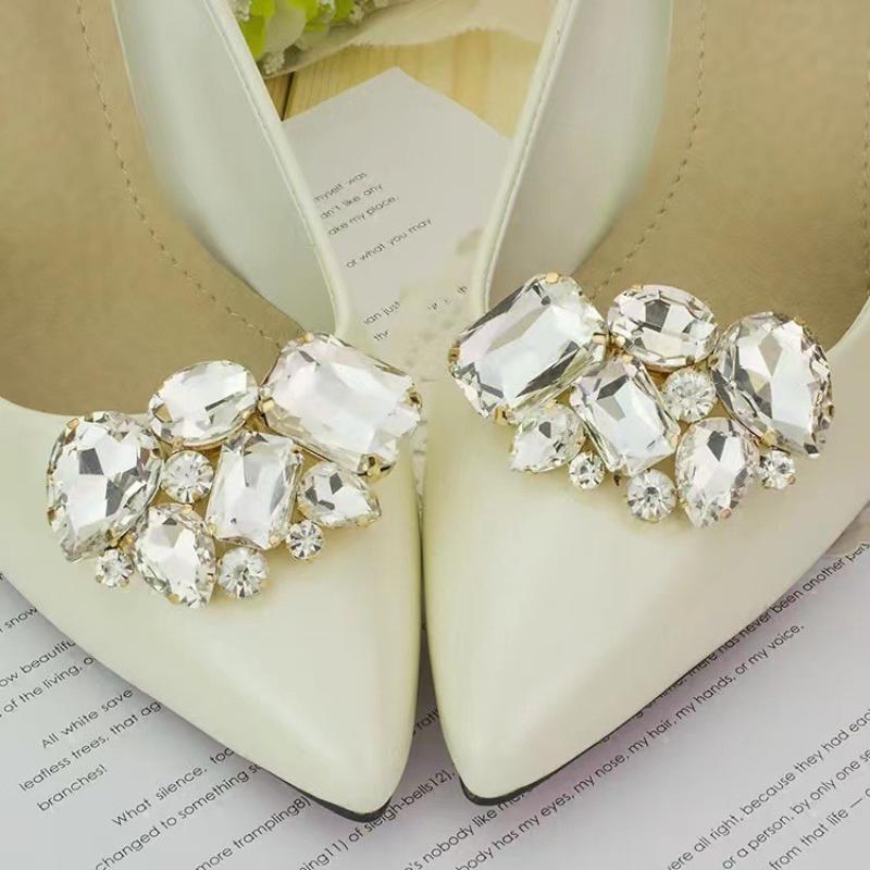 1 Pieza Decoraciones Brillantes para Zapatos Clip Hebilla de Zapato para Mujer Accesorios Tacón Alto Cuadrado Zapatos Desmontables D