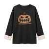 Women's Halloween -Lined Long Sleeve Round Neck Print Casual Winter Top