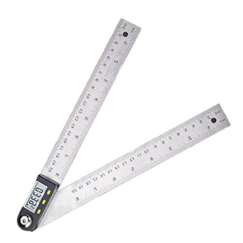 World Imp JP Digital Angle Meter, 20cm/30cm, Stainless Steel Ruler, Hold, Length Measurement, Waterproof, IP54, 360 Degree Protractor (Size: 20cm)