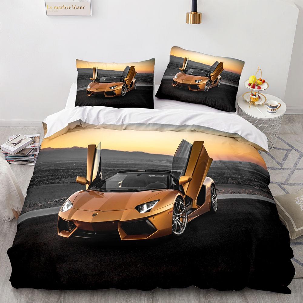 Sports Car Bedding Sets Quilt Bed Cover Comforter Duvet Cover Pillow Case 2-3 Pieces Sets Kids Adult Bedroom Decoration