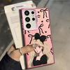 Cartoon Girl Bow Phone Cover Case for Samsung Galaxy S25 S22 S24 FE S25Edge S23 Ultra S20 Plus S23 Note 20 Ultra S21