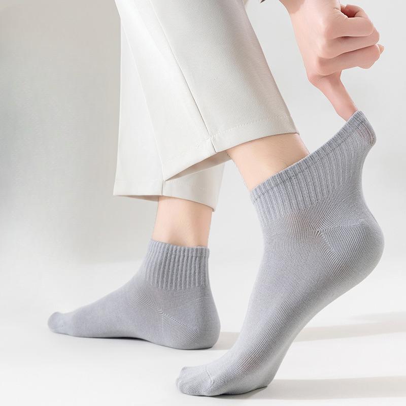 Men's Socks, Solid-color Cotton Socks, Summer Anti-odor, Sweat-absorbing, Antibacterial, Spring and Summer Thin Breathable Short Socks
