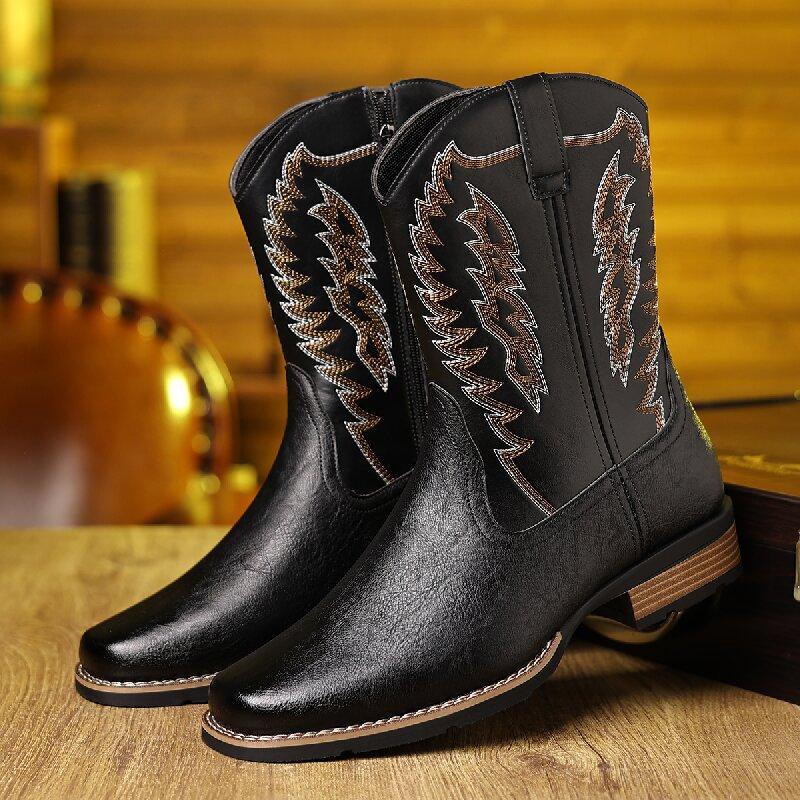 Men Boots Fashionable Chelsea Boots Blackish-brown Men High-top Casual Brand Knight Leather Boots Outdoor Training Shoes 39-48