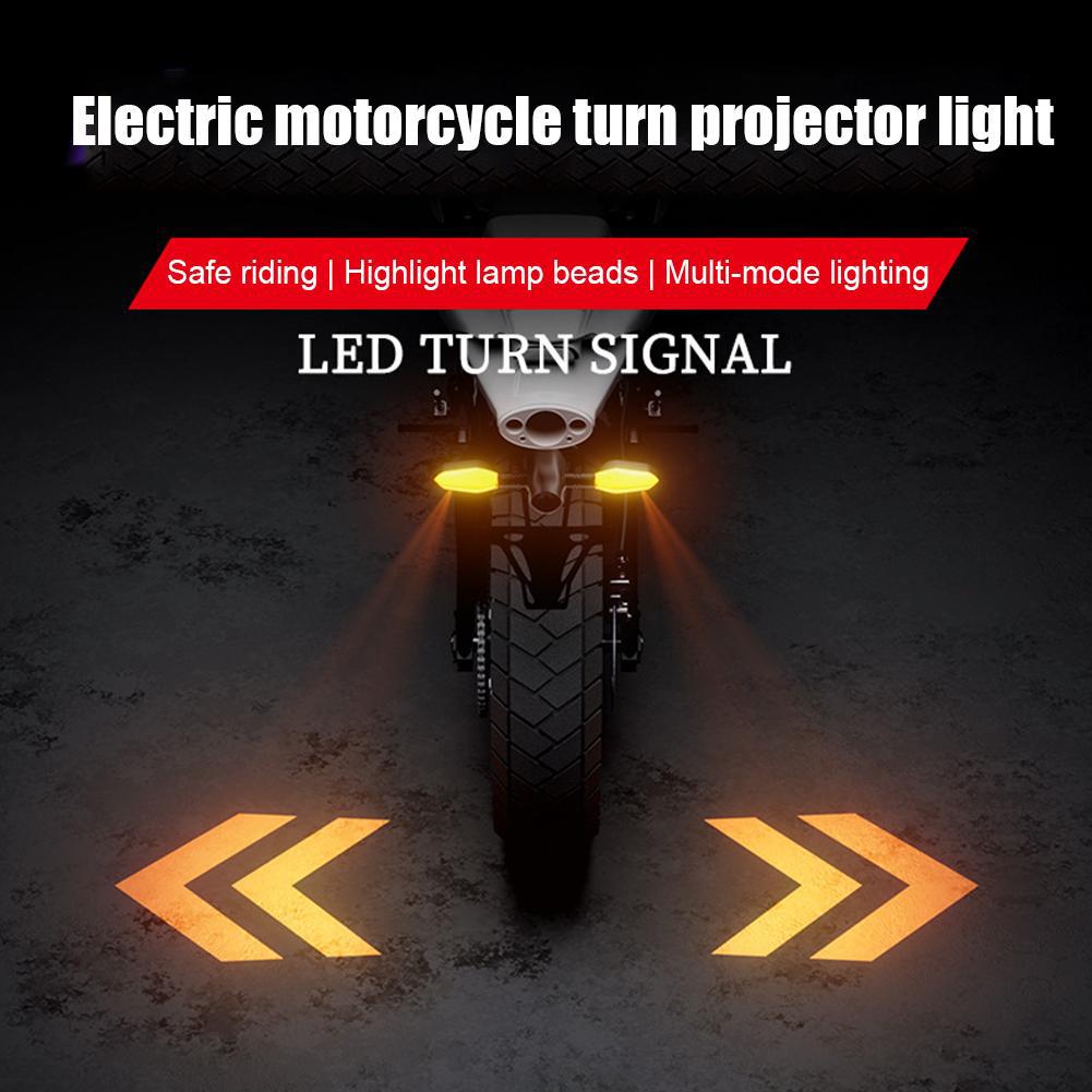 New Tech Motorcycle Projection Turn Signal Lamp Color Lights Sequential Universal Running Projection Light Flash Indicator I9g3