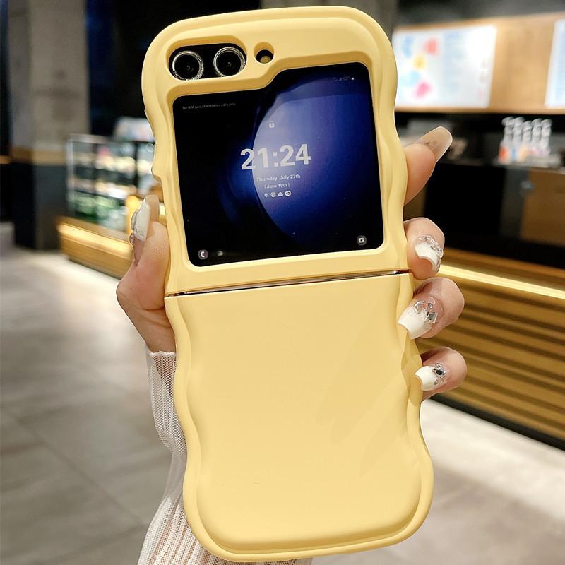 

Подходит для Samsung Zflip6 Чехол для мобильного телефона ZFLIP5 Liquid Z4 Fuel Injection Z3 Niche Zflip6 Simple Solid Color Samsung Z-flip 6