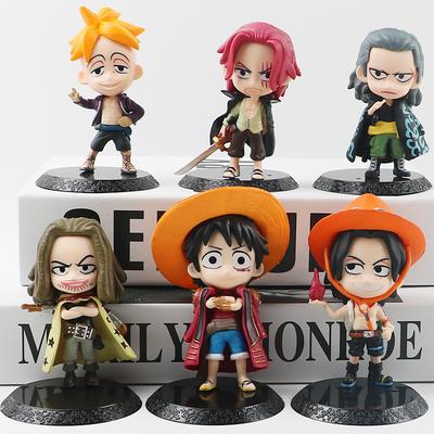 6 ks/sada anime luffy ace shanks yasoppu pvc kreslená figurka socha model dětské hračky panenky dárky