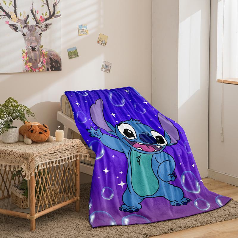 Cartoon Stitch Series Flannel Blanket 3D Printed Sofa Blanket Thickened Blanket