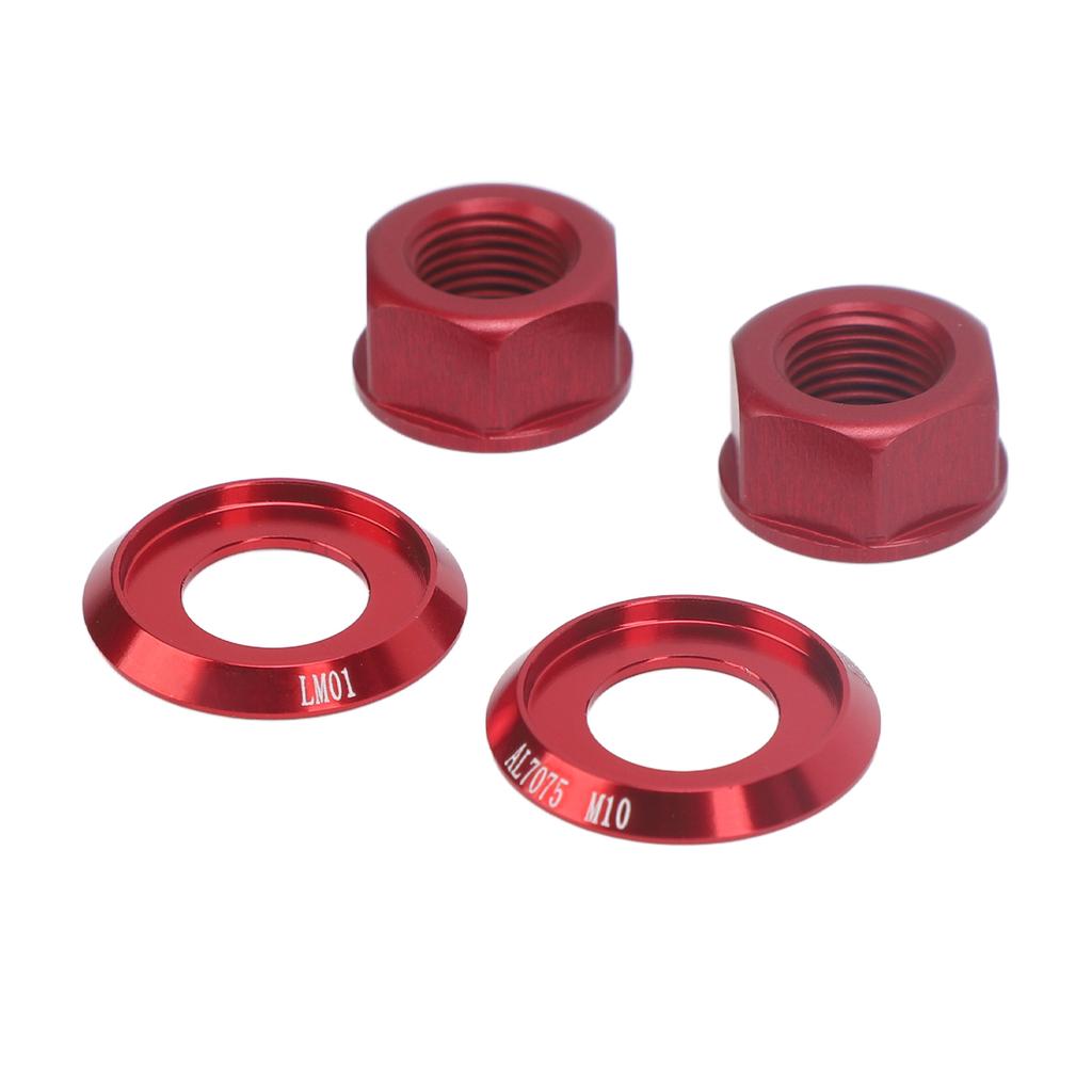 2PCS Bicycle Hub Nut M10xP1.0 Aluminum Alloy Replacement Wheel Hub Nut Screw for Fixed Gear Bike