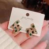 Summer Green Flower Fashionable and Elegant Earrings Temperament Versatile Sweet Stud Earrings Atmospheric Fresh Earrings