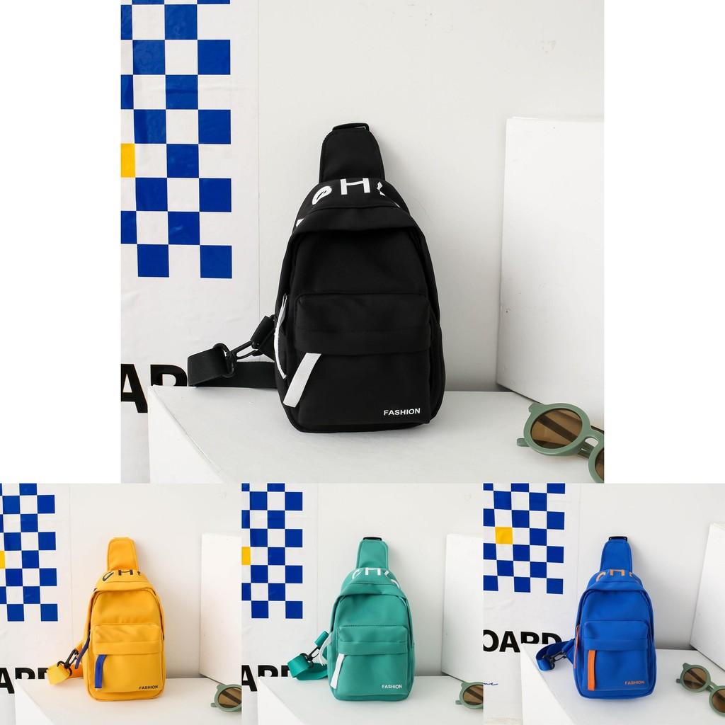 Stylish Ins New Trendy Boys Sling Bag Lightweight Canvas Letter Crossbody Backpack