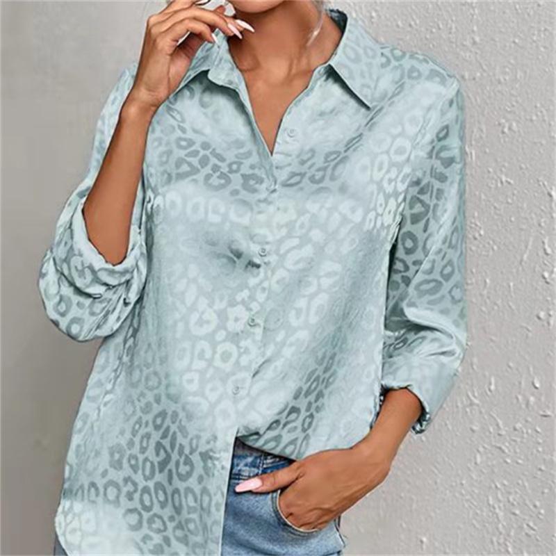 Blusas mujer de moda 2022 léto potištěný šifon hedvábí Top dámské košile Dámská košile Halenky topy Dlouhý rukáv Elegantní žena