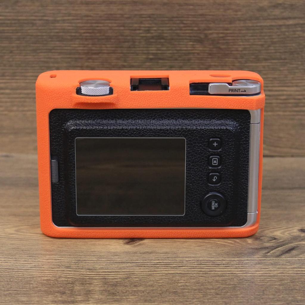 HIYQIN Instax Mini Evo Case, Silicone Travel Case, Shockproof, Protective Cover for Fujifilm Instax Mini Evo (Orange)