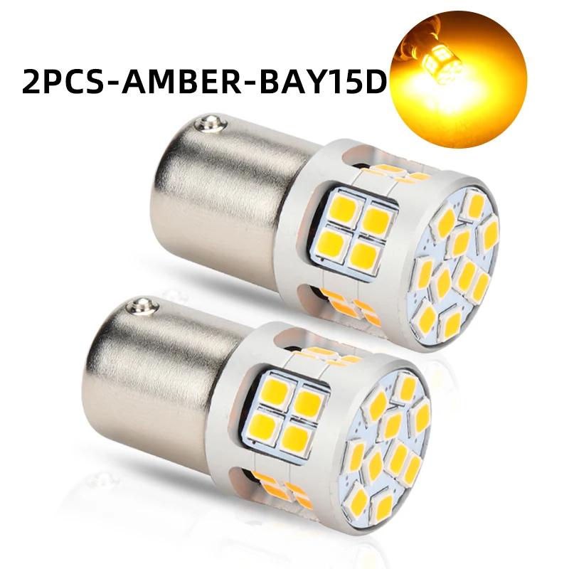 2PCS P21W 1156 BA15S 1157 BAY15D 3030chip 30SMD LED Bulbs Turn Signal Light 12V White Car Reverse Backup Parking Brake Lamp DRL