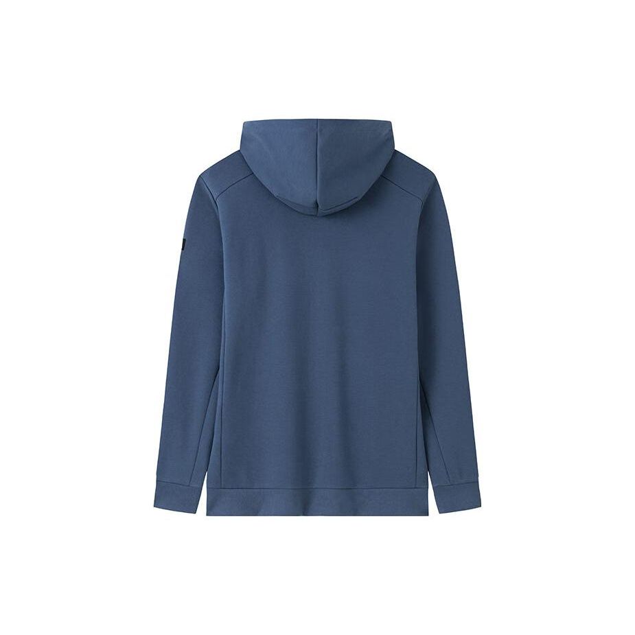 Anta Solid Color Thickened Knitted Sports Jacket With Hood Men Jackets Whale-Fin-Blue 152337709N-3