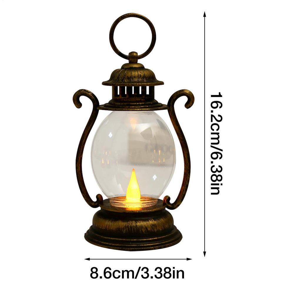 LED Retro Portable Lamp Outdoor Camping Lantern Desk Lamp Battery Powered Tent Light Garden Decoration Night Lights