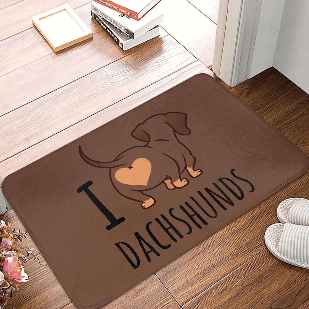 Modern and Fun Dachshund Patterns DoorMat, Non-slip Carpet, Suitable for Living Room, Bedroom, Bathroom, Holiday Home Decoration