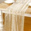 Gauze Table Runners Sheer Chiffon Tulle Cheesecloth with Glitter Metallic Foil for Wedding Birthday Party Anniversary Dining Table Decor