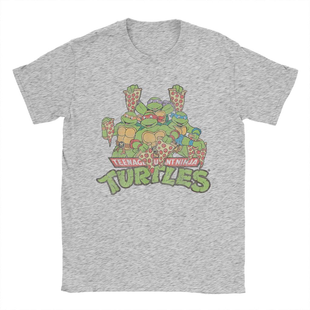 Ninja Turtles Multiple Smiles Slices T Shirt for Men Cotton Cool TShirts Tee Shirt Short Sleeve Clothing 4XL 5XL 6XL