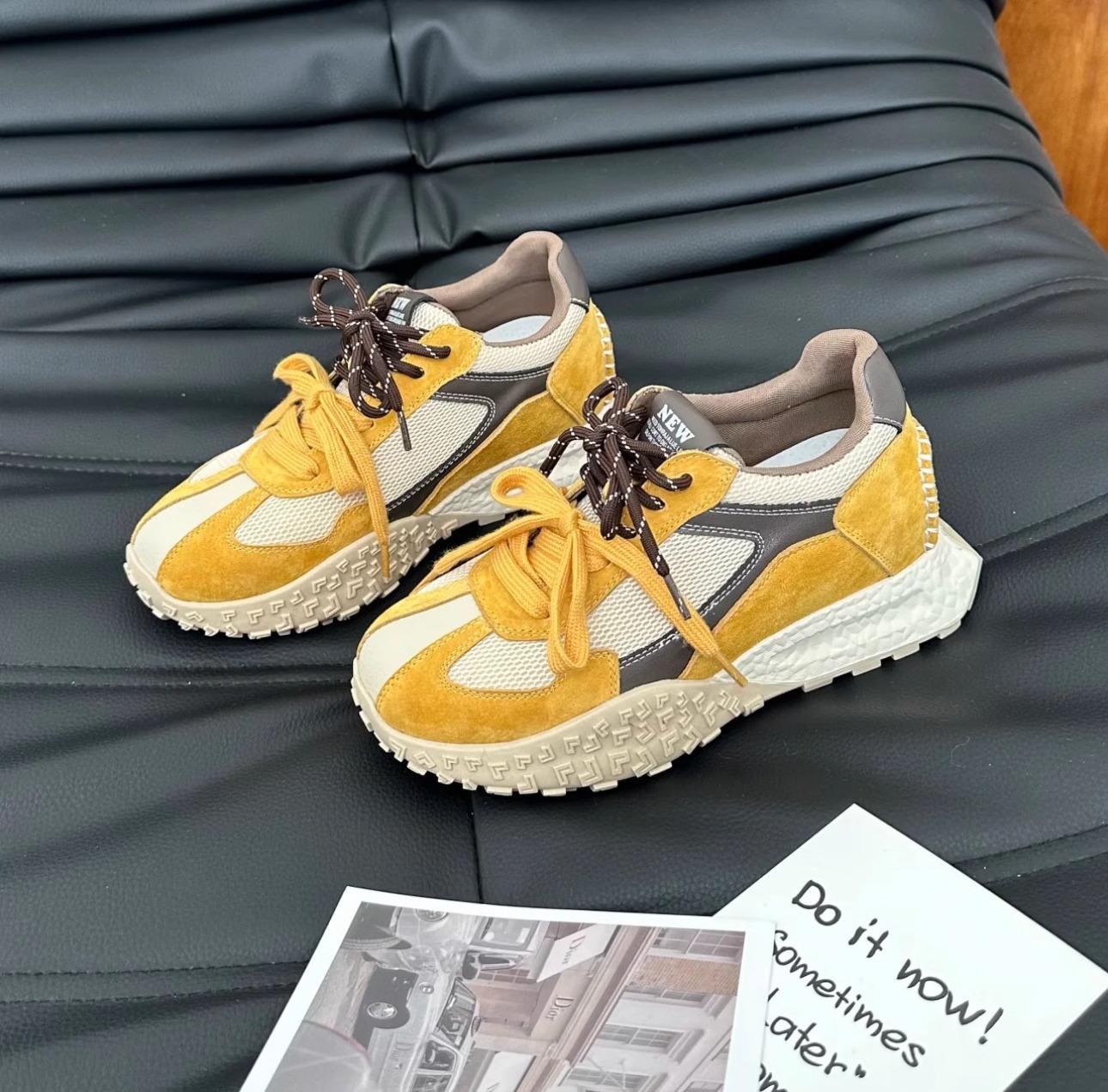 

Small man increases the height of 7cm German training shoes for women, 2025 autumn and winter new thick-soled color-blocking casual women s shoes, Fo 35