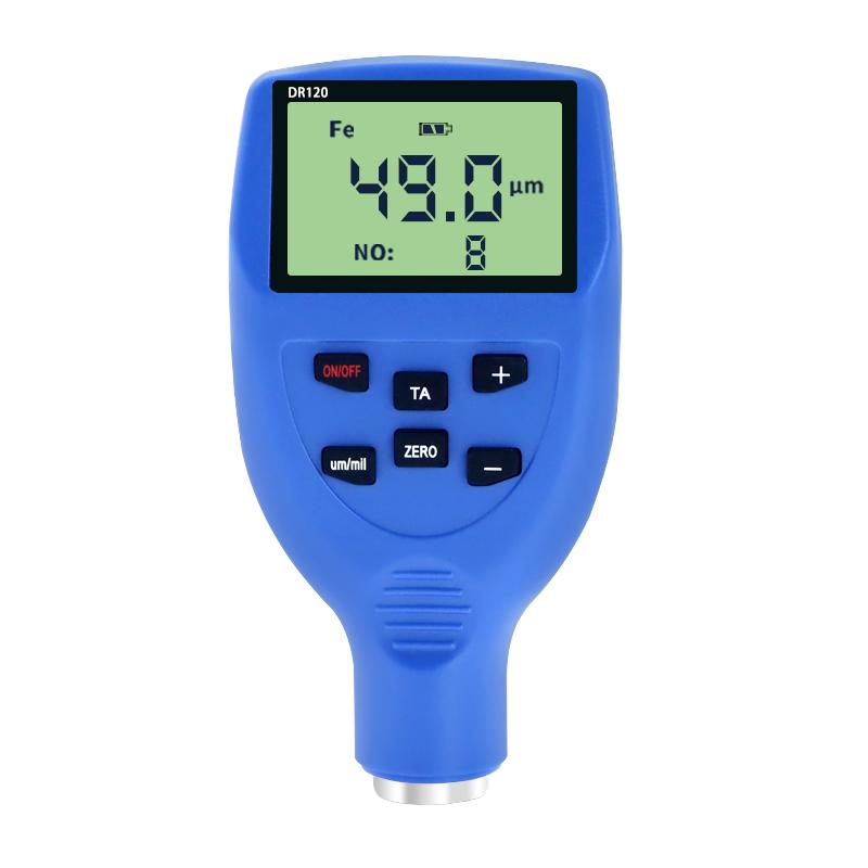 DR120 Micrometre Thickness Gauge for Coatings in the Metalworking Industry Paint Coating Thickness Tester Inspection Equipment 0-1500μm синий