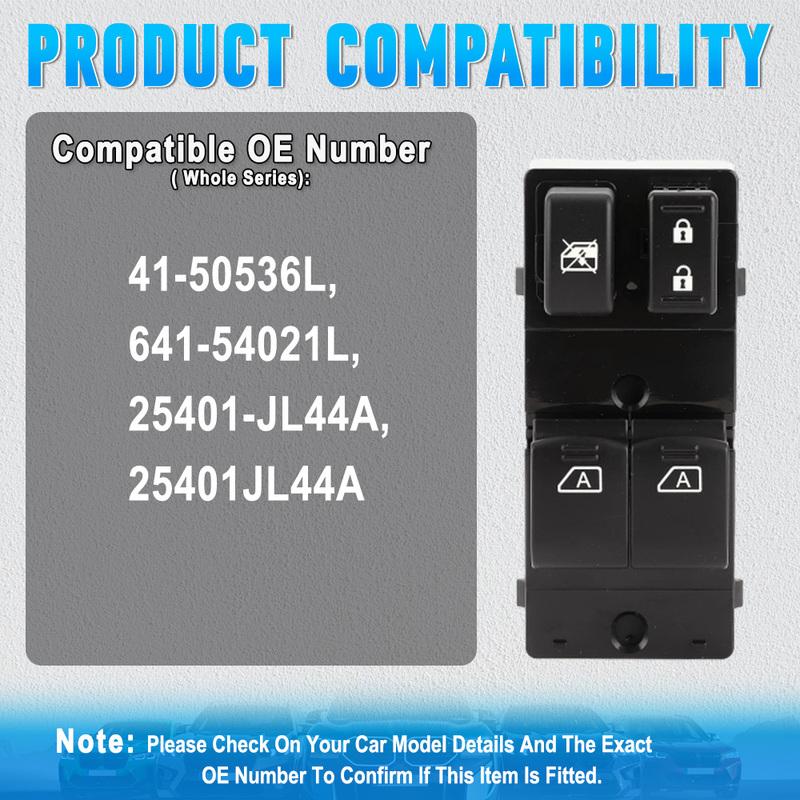 25401JL44A  641-54021L  Front Left Power Window Switch for Infiniti G37 Coupe 3.7L 2008-2013