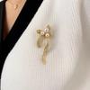 Bow Ribbon Brooch, High-end Women's Luxurious and Elegant, Pearl Brooch, Design Sense, Niche Brooch