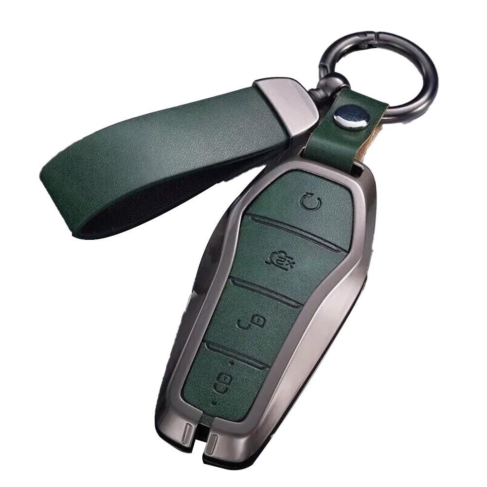 Sophisticated Design Zinc Alloy And Leather Car Key Cover for BYD For Tang