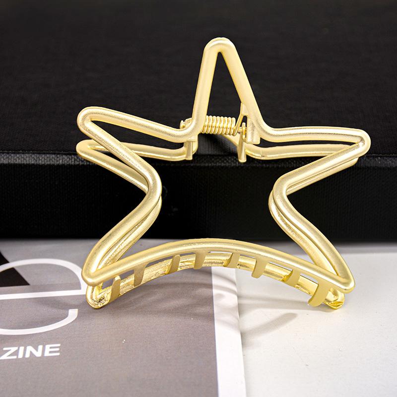 Punk Mattgold Metall Haarspangen Damen Kopfschmuck Mode Geometrisch Schmetterling Herz Krabbenklemme Für Dickes Haar Accessoires